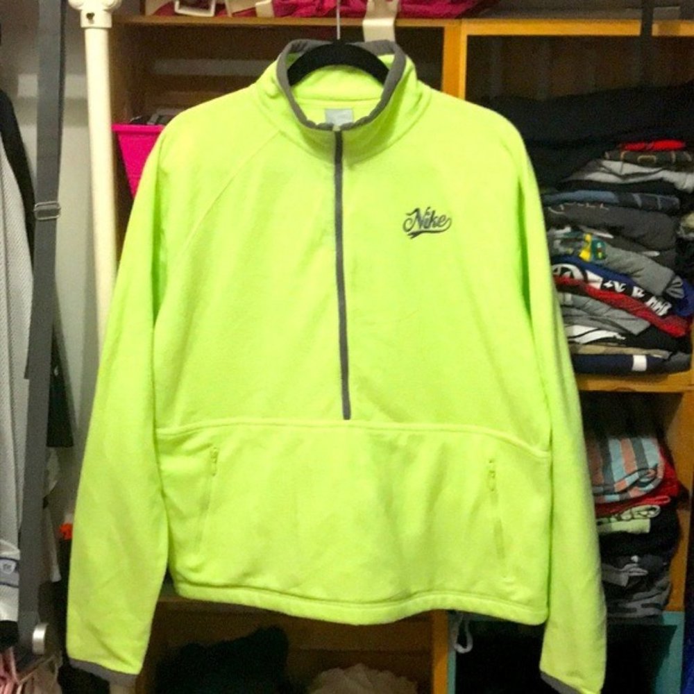 Womens Nike Neon Green Fleece pullover XXL